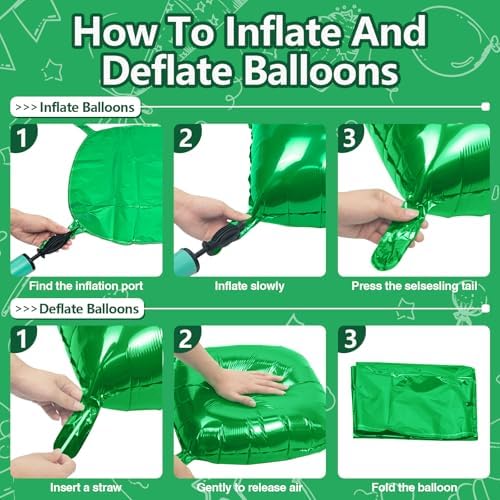 NISOCY 25PCS Metallic Green Square Foil Balloons Wall Backdrop - Image 3