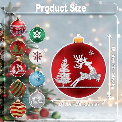 Christmas Hanging Swirl Decorations - 30 Pcs Christmas Ball Hanging Foil Swirl Xmas Tree Snowflake Elk Ceiling Decor for Xmas Holiday Party Supplies - Image 6