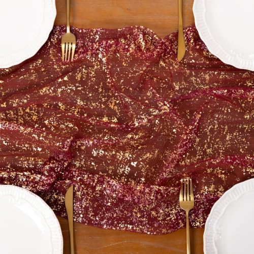 Gold Gauze Table Runner Glitter Fall Wedding Birthday Party Table Decor - Image 4