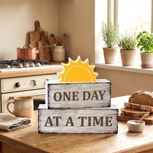 3 Pcs Sobriety Wooden Tiered Tray Decor, Sober Decorations Gifts for Women Men, Inspirational Table Centerpiece for Home Mantel Kitchen Office - Image 7