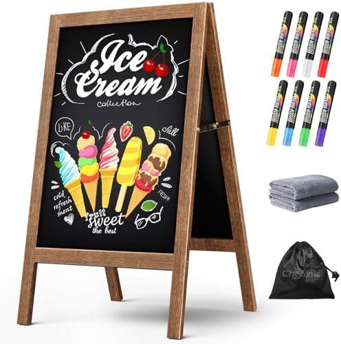 Chezerra A Frame Chalkboard Sign, 40"x20", Brown by Unknown