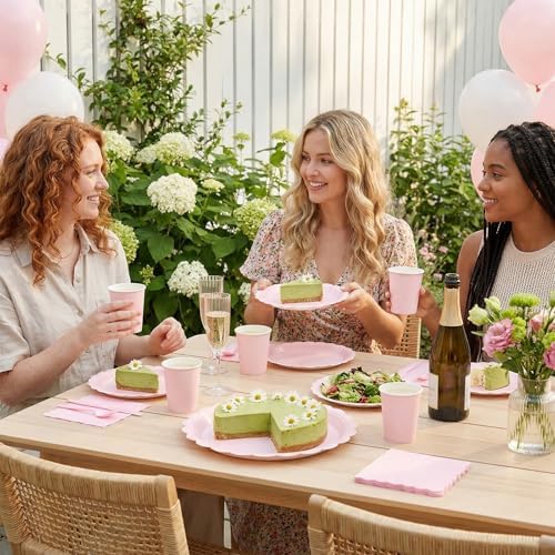 Goodluck 175 PCS Pink Paper Plates Set, 25 Guest Party Supplies - Image 6