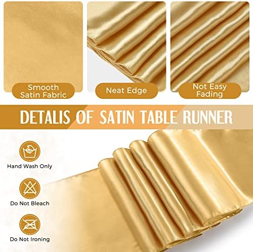 Breling 8 Pack Black and Gold Tablecloths and Satin Runners Set - Image 4