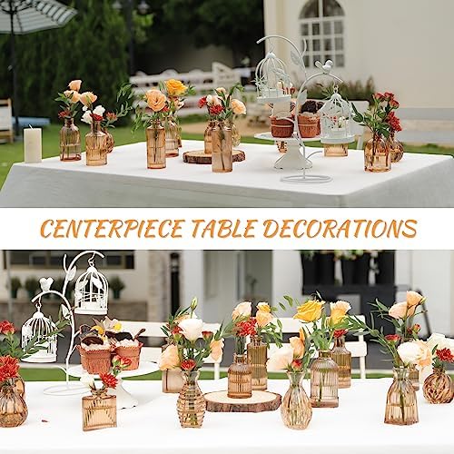 Bud Vases Set of 12, Amber Glass Bud Vase in Bulk for Decor - Image 5