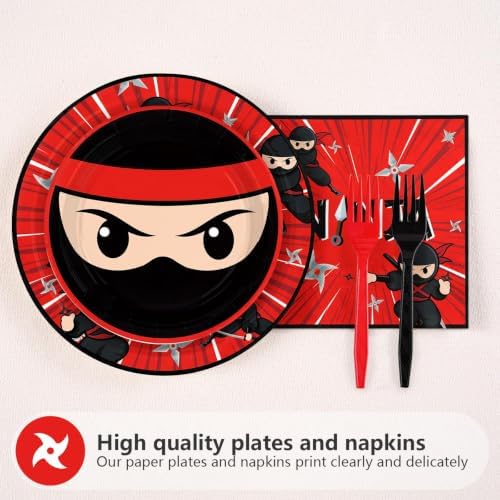 96 Pcs Ninja Birthday Party Decorations for Karate Party , Serve 24 - Image 2