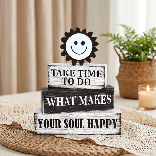 4 Pcs Inspirational Wooden Tiered Tray Decor, Motivational Decoration Gifts - Image 3