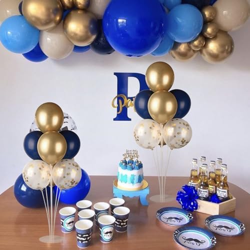 Voircoloria 6 Sets Balloon Stand Kits with Base for Party Decor Navy&Gold - Image 5