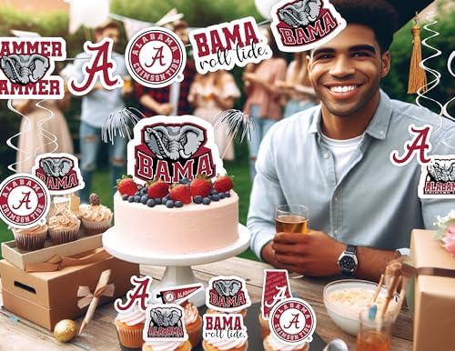 Alabama Crimson Tide Cake Topper & Party Decorations, Roll Tide 42 Pcs - Image 2