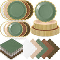 Zhehao 150 Pcs Woodland Paper Plates Napkins Serves 50 by Zhehao