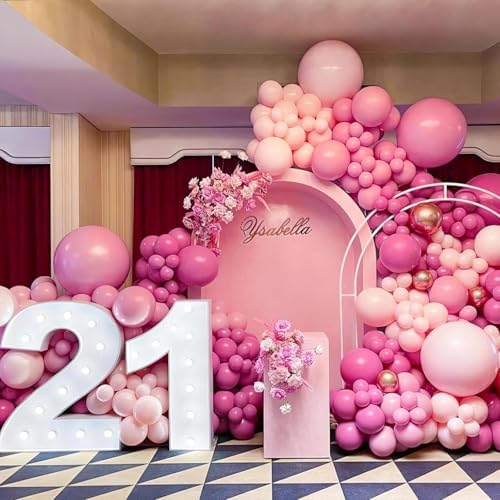 PartyWoo Hot Pink Balloons 140pcs Magenta Fuchsia Dark Pink Different Sizes - Image 5