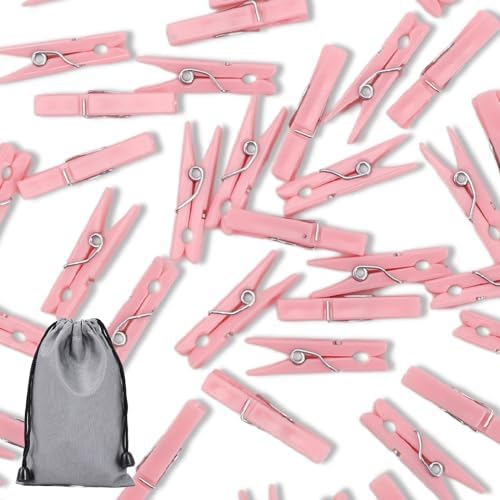 100PCS Baby Shower Games Clothespins Girl Plastic Clothes Pin Pink 1.37inch - Image 6