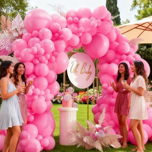 412pcs Pink Balloon Arch Kit 18 12 10 5 Inch Different Sizes pink balloon arch for Valentine's Day Birthday Baby Shower Gender Reveal Wedding Party Decorations - Image 7