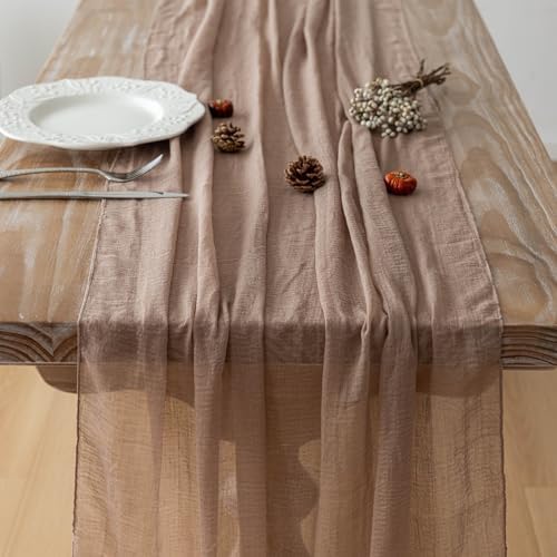 10Pcs Nude Cheesecloth Table Runner 120 Inches for Party Boho Home Decor - Image 5
