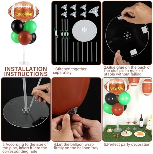 Naozinebi 4 Sets Football Birthday Party Balloons Stand Kit Party Decor - Image 3