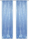 PartyDelight Baby Blue Sequin Backdrop Curtains 2x8ft 2 Panels by PartyDelight