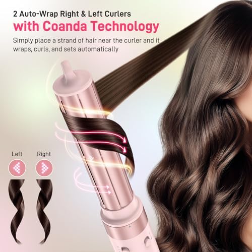 MESCOMB 5 in 1 Hair Dryer and Straightener, Hot Air Styler Wrap - Fast Drying, 1400W Air Dryer with Straightener, Frizz-Free Blowout Brush（Pinkish Purple） - Image 5