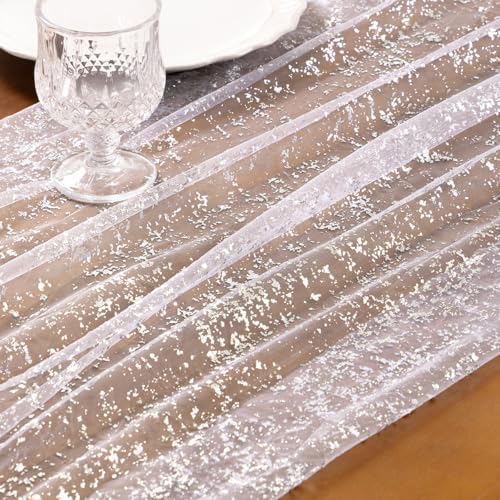 Gold Gauze Table Runner Glitter Fall Wedding Birthday Party Table Decor - Image 3