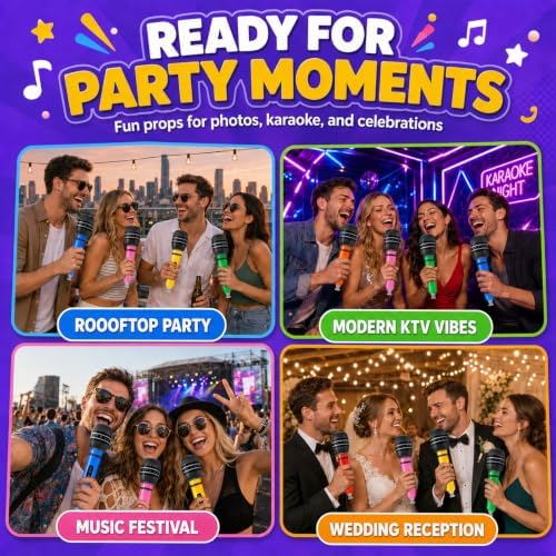 18 Pack Inflatable Microphones with Pump, 10 Inch Karaoke Party Props - Image 6
