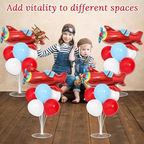 Naozinebi 4 Sets Airplane Birthday Party Balloons Stand Kit Party Decor - Image 5