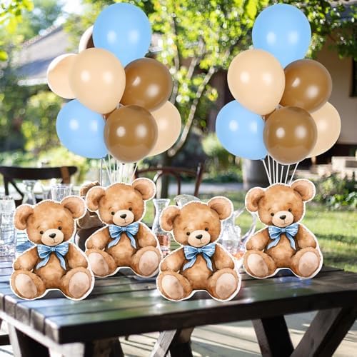 6 Sets Balloon Stand Kit for Table Blue Bear Baby Shower Tables Centerpieces with Balloon Boy Baby Shower Decor for Bear Theme Gender Reveal Birthday Party Table Decorations Supplies - Image 5