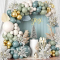 Dusty Sage Green Blue Gold Balloon Garland Kit, 107 PCS Pastel Olive Green Slate Blue Beige Metallic Gold Balloon Arch Kit for Women Men Boho Birthday Wedding Baby Bridal Shower Party Decorations by Togvu