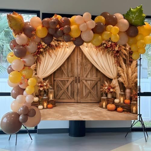 12x10ft Fall Photo Backdrop Barn Door Thanksgiving Backdrop for Photography - Image 6