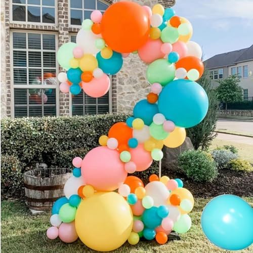 MEBAY Rainbow Balloons Garland Arch Kit, 146Pcs 5 Assorted Color Latex Balloon Different Sizes 18 12 10 5 Inch for Gender Reveal Baby Shower Wedding Birthday Party Decoration - Image 5