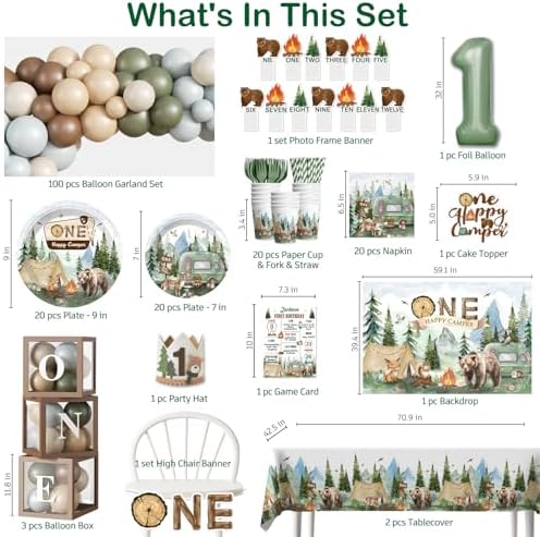 230Pcs 1st Birthday Decorations, All-in-One Set for 20 Guests - Image 2