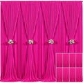8 Panels Fuchsia Backdrop Curtain for Parties Birthday Party Wrinkle Free Hot Pink Photo Curtains Backdrop Drapes Fabric Decoration for Wedding 40ft(W) x 10ft(H) by Tao-GePartyDecorations