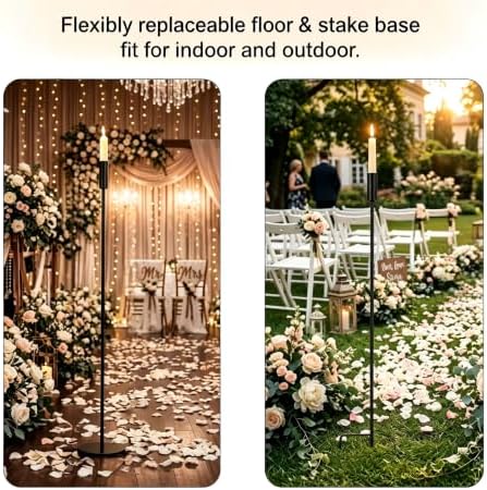 4PCS Adjustable Black Metal Candle Holders for Tables & Floor - Image 4
