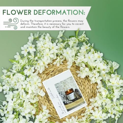 YRIOWMI 10PCS 59FT Artificial Silk Cherry Blossom Garland, Hanging Sakura Flower Vines for Wedding Party Home Arch Office Sakura Decor (White) - Image 4