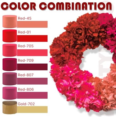 PartyWoo Burgundy Crepe Paper Streamers 6pcs 492 FT Burgundy Streamers - Image 3