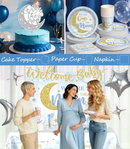 Over The Moon Baby Shower Decorations, All-in-One Set for 25 Guests - Image 5