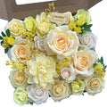 FACINOC Roses Artificial Flowers Yellow Bouquet Fake Flower Bulk Box Set by FACINOC