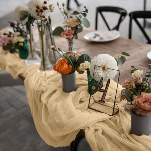 1 Pack Cheesecloth Table Runner 10Ft Christmas Gauze Boho Table Runners for Wedding Decor Bridal Shower Decorations(35" x 120") - Image 6