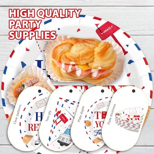 96 Pcs Mailman Retirement Party Decorations for Men, Serves 24 - Image 5
