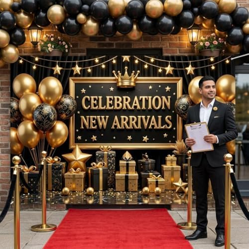 Black Gold Celebration Banner for Grand Opening, Corporate Gala Party Decor - Image 6
