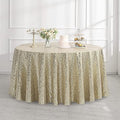Pufogu 50" Round Champagne Gold Sequin Tablecloth Glitter Champagne Table Cloths for Birthday Wedding Bridal Baby Shower Party Decorations by Pufogu