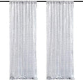 Silver Sequin Backdrop Curtains-2 Panels 2FTx8FT Silver Backdrop for Valentines Day, Glitter Party Decorations Background Drapes for Wedding Birthday Anniversary Graduation Photo Booth Decor by SoarDream