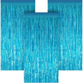 3 Pack 3.28ft x 6.56ft Light Blue Metallic Tinsel Foil Fringe Curtains, Photo Booth Backdrop Party Decorations for Birthday Wedding Baby Shower Graduation Bachelorette New Years by Unknown