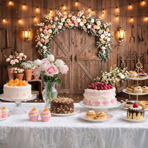 Western Backdrop Wild West Vintage Wooden Rustic Wooden House Barn Photography Background for Kids Boy Children Boy Baby Birthday Banner Photo Booth 10X10 FT - Image 3