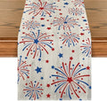 Artoid Mode Silver Fireworks Patriotic 4th of July Table Runner, Seasonal Kitchen Dining Table Decoration for Home Party Decor 13x108 Inch by ArtoidMode