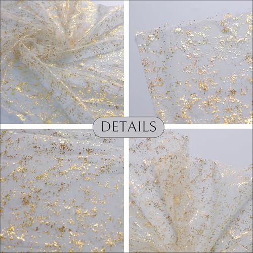 Snowkingdom 10 Pack 10ft Gold Table Runners, Sheer Chiffon Tulle Cheesecloth Sequin Glitter Metallic, Golden Centerpieces Table Decorations for Party Wedding Christmas Birthday Bridal Baby Shower - Image 4