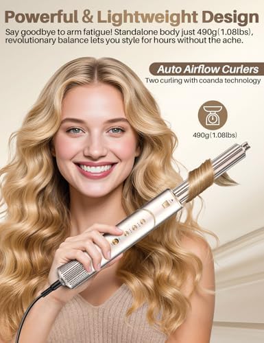 7 in 1 High-Speed Hair Dryer Brush, 110,000 RPM Air Styler for Automatic Air Curling, Negative Ionic Hot Air Brush Set for Fast Drying, Volumizing & Frizz Control, Heat Protection Multi-Styler - Image 4