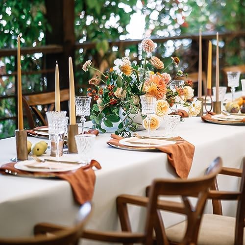 Fixwal 10 Pack 8FT White Tablecloth Rectangle Spandex Fitted Table Cover - Image 7