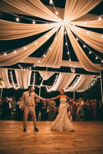 20ftx30ft Beige Ceiling Drapes for Wedding Parties - Image 2