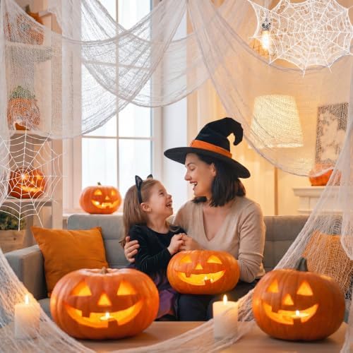 Cyantor 5Pcs Halloween Creepy Cloth White 30×72inch, Creepy Fabric Halloween for Haunted House Supplies, Party Outdoor, Indoor - Image 6