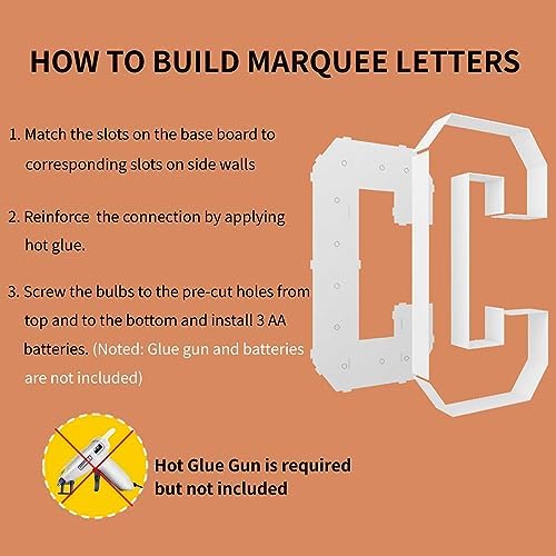 3FT Marquee Letters, Large Light Up Letters C for Hoco Party Decor - Image 4