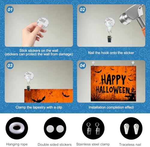 BlissYard Halloween Photo Backdrop Haunted House Moon Scene 8x6ft - Image 7