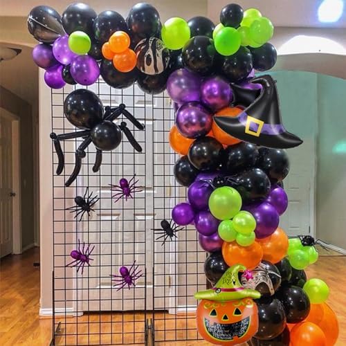 154Pcs Halloween Balloon Arch Garland Kit, Pumpkin Ghost Boo Foil Balloons - Image 6
